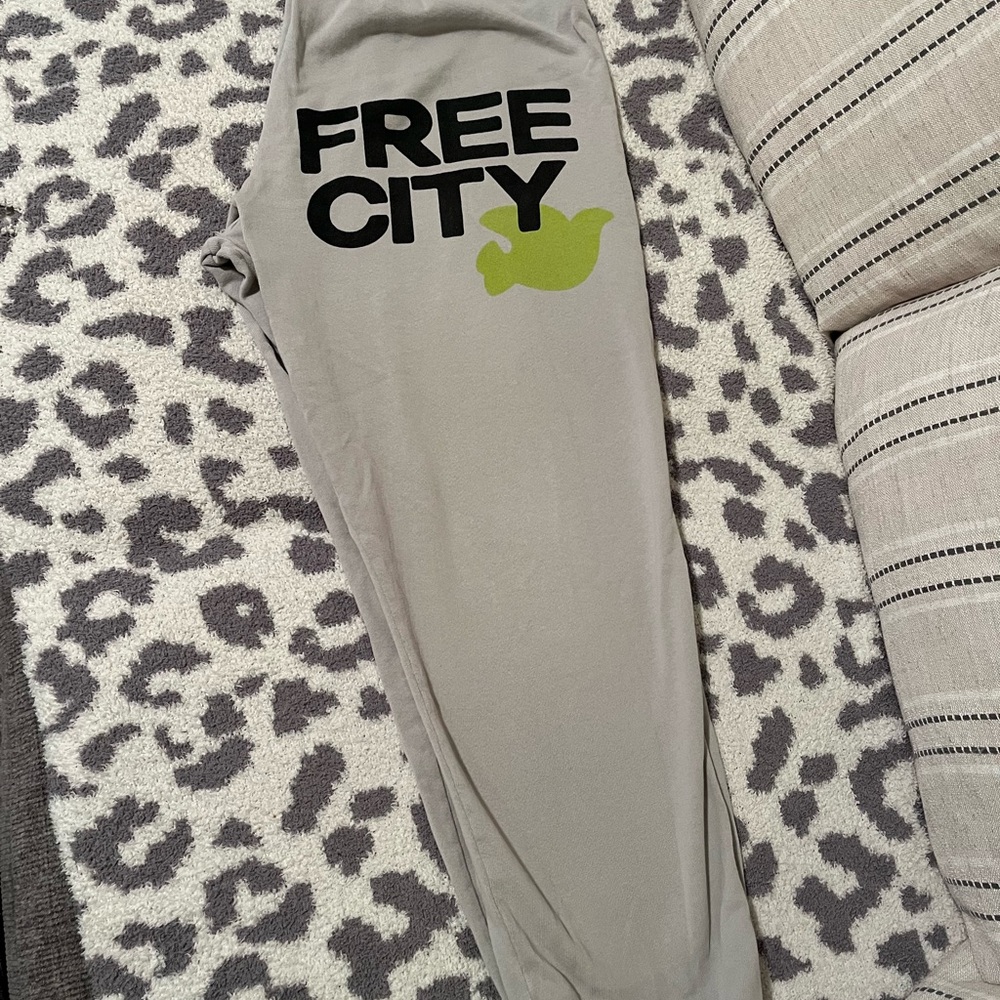Freecity Gray Joggers / Green Logo/ Excellent Condition